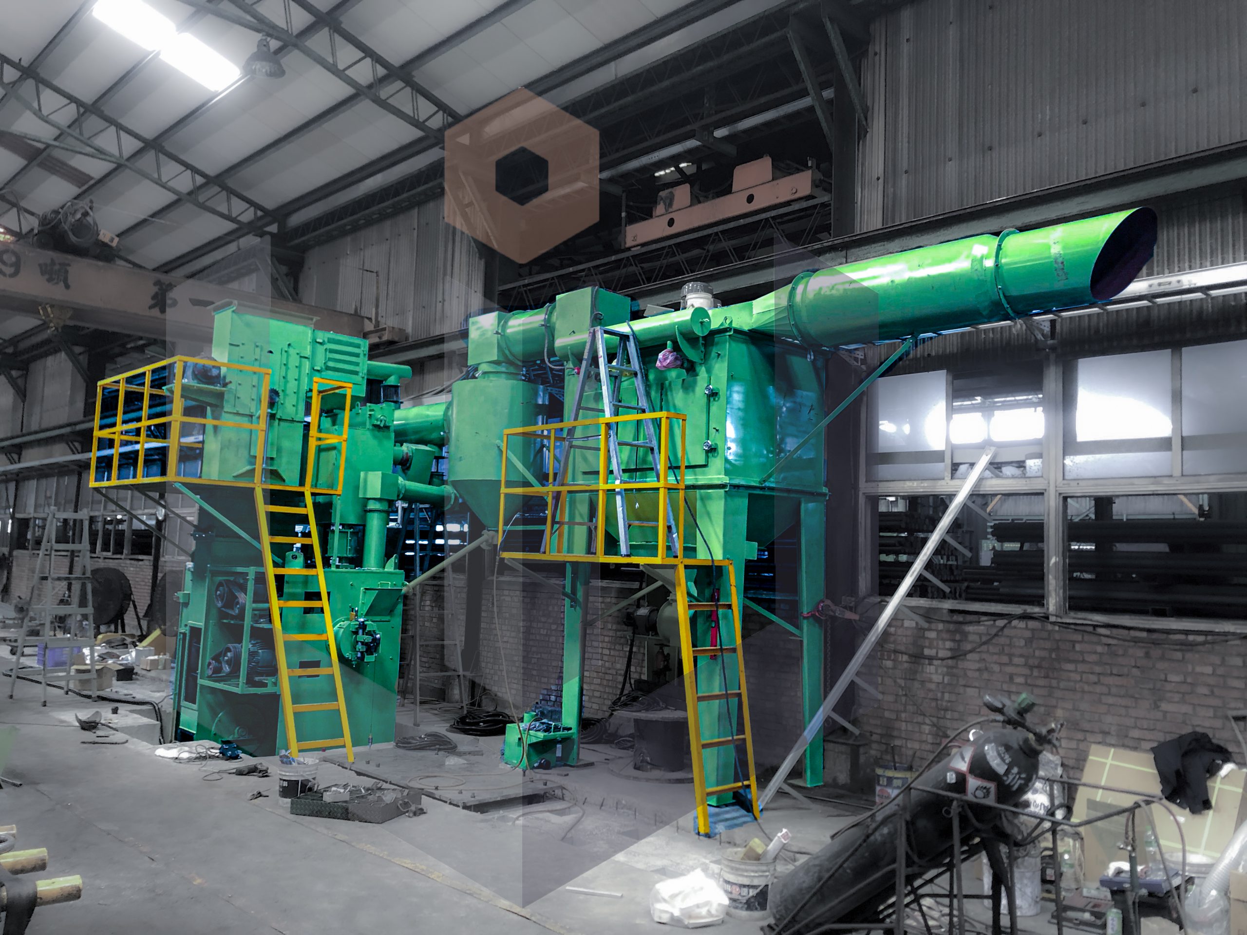 直通滾輪式噴砂機-岦威