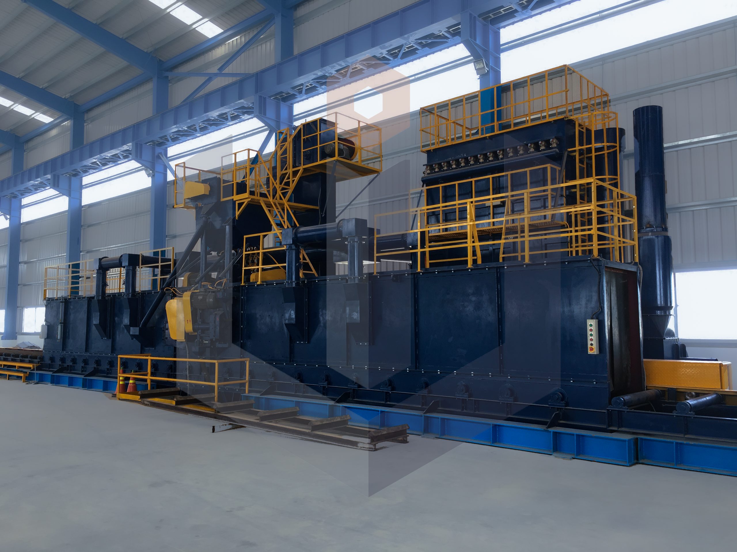 直通滾輪式噴砂機-岦威